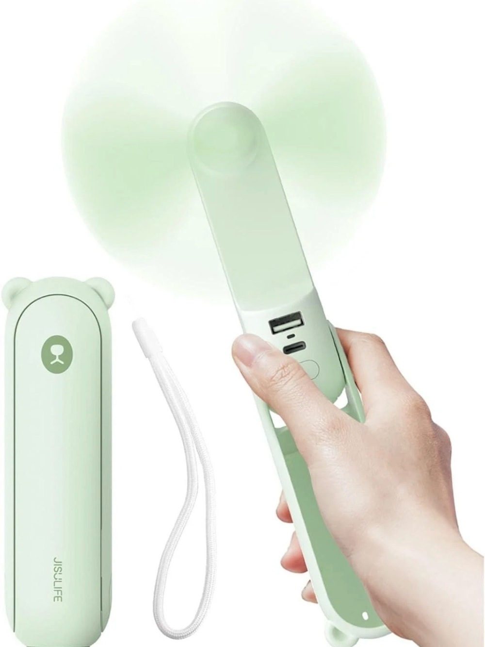 JISULIFE Handheld fan 4500mAh Power Bank 37H Run, 3 Speeds in Working Perfectly